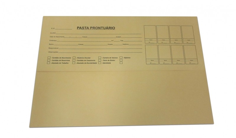 Pasta Prontuário Aluno Preço Centro - Pasta Prontuário Personalizada
